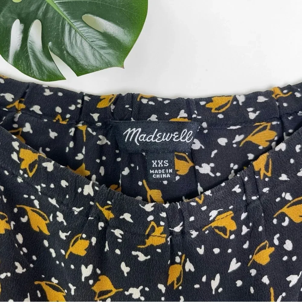 Madewell 100% Silk Off-the-Shoulder Top in Falling Leaves
